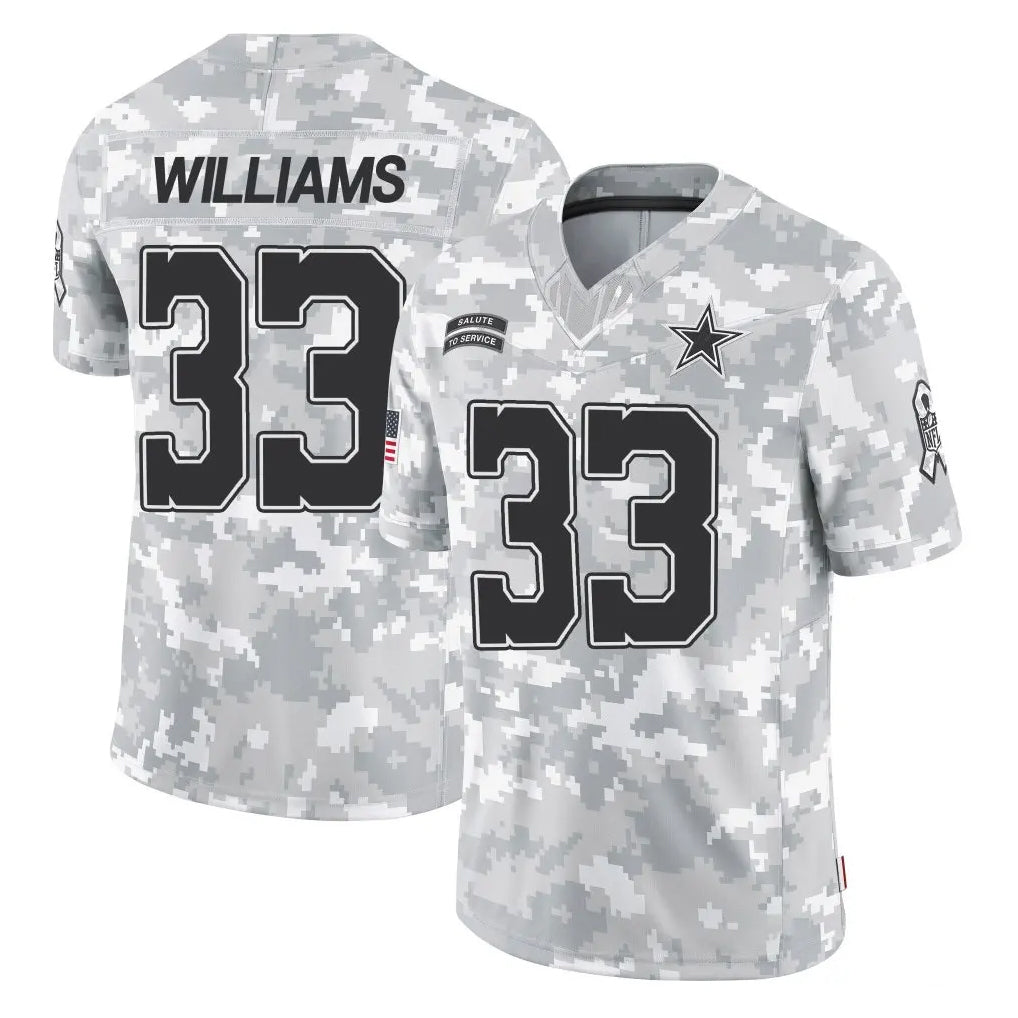 Choea D.Cowboys #33 Javonte Williams Player Arctic Camo Salute to Service Limited Home Game Stitched Jerseys