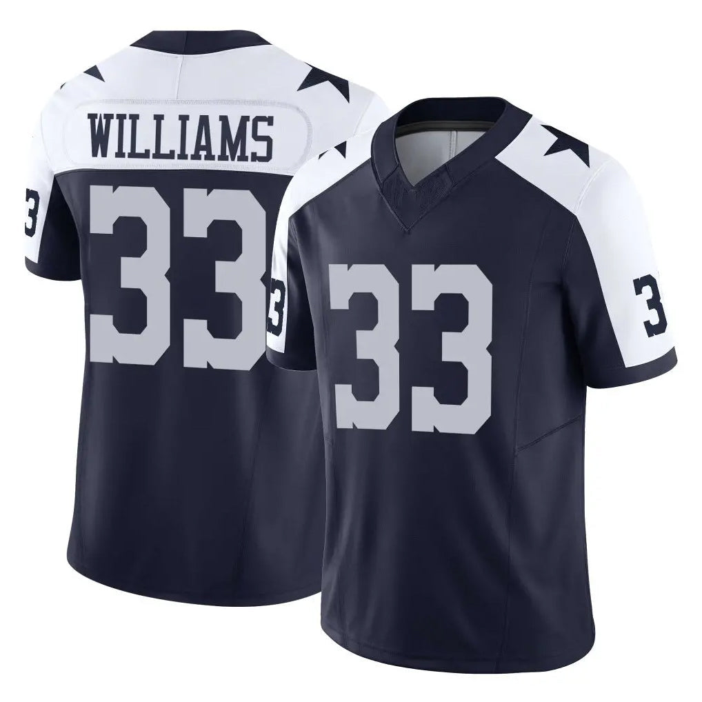Choea D.Cowboys #33 Javonte Williams Player Navy-White Limited Alternate Vapor F.U.S.E. Home Game Stitched Jerseys