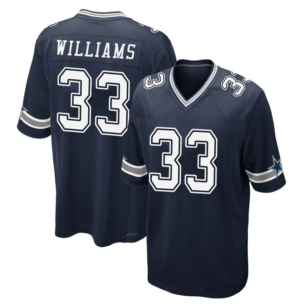 Choea D.Cowboys #33 Javonte Williams Player Navy Home Game Stitched Jerseys