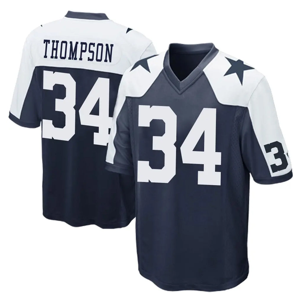 Choea D.Cowboys #34 Jalen Thompson Player Navy-White Alternate Home Game Stitched Jerseys