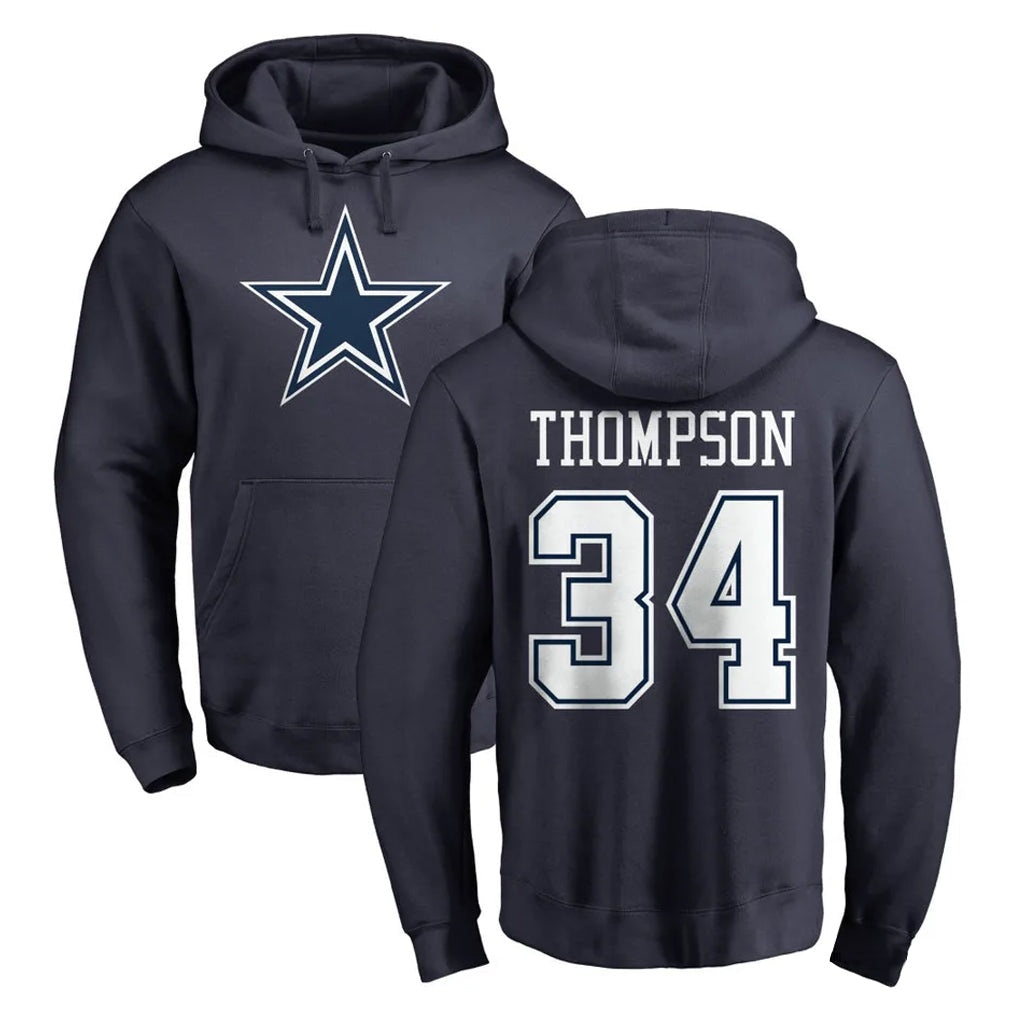 Choea D.Cowboys #34 Jalen Thompson Player Navy Pullover Hoodies Limited Stitched Jerseys