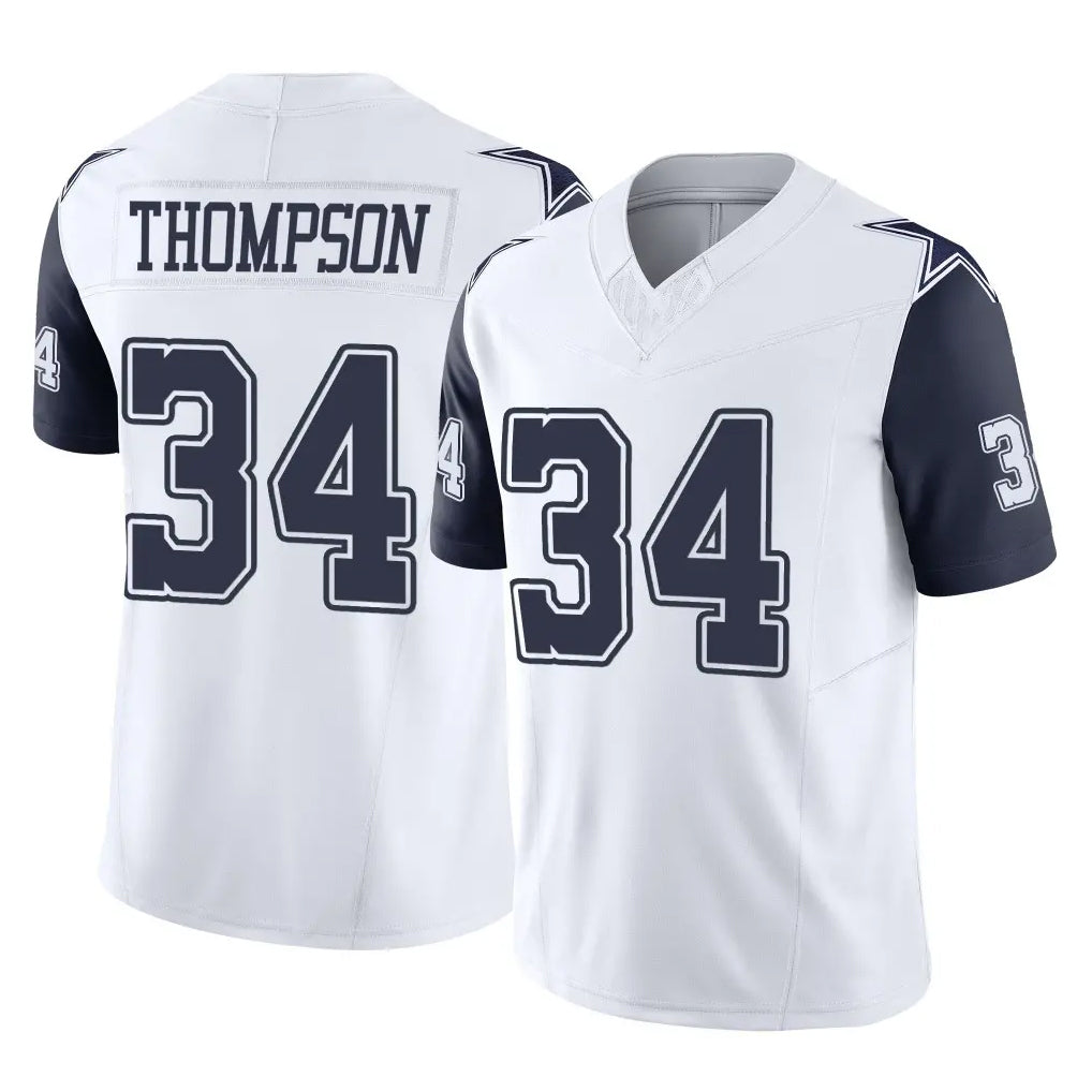Choea D.Cowboys #34 Jalen Thompson Player White-Navy Limited Vapor F.U.S.E. Home Game Stitched Jerseys
