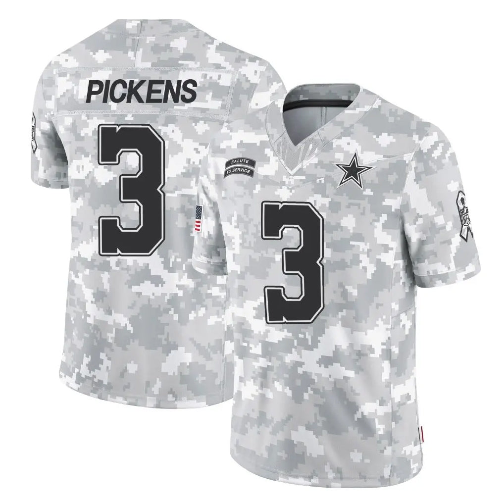 Choea D.Cowboys #3 George Pickens Player Arctic Camo Salute to Service Limited Home Game Stitched Jerseys