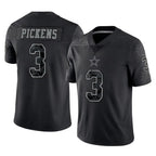 Choea D.Cowboys #3 George Pickens Player Black Limited Reflective Home Game Stitched Jerseys