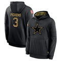 Choea D.Cowboys #3 George Pickens Player Black Salute to Service Pullover Hoodies Limited Stitched Jerseys