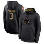 Choea D.Cowboys #3 George Pickens Player Black Salute to Service Pullover Hoodies Limited Stitched Jerseys