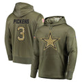 Choea D.Cowboys #3 George Pickens Player Olive Salute to Service Pullover Hoodies Home Game Stitched Jerseys