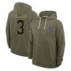 Choea D.Cowboys #3 George Pickens Player Olive Salute to Service Pullover Hoodies Limited Stitched Jerseys