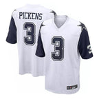 Choea D.Cowboys #3 George Pickens Player White-Navy Home Game Stitched Jerseys