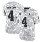 Choea D.Cowboys #4 Dak Prescott Player Arctic Camo Salute to Service Limited Home Game Stitched Jerseys