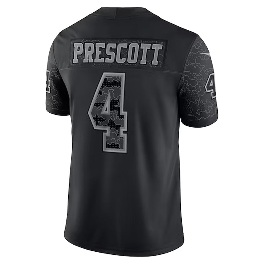 Choea D.Cowboys #4 Dak Prescott Player Black RFLCTV Limited Stitched Jerseys