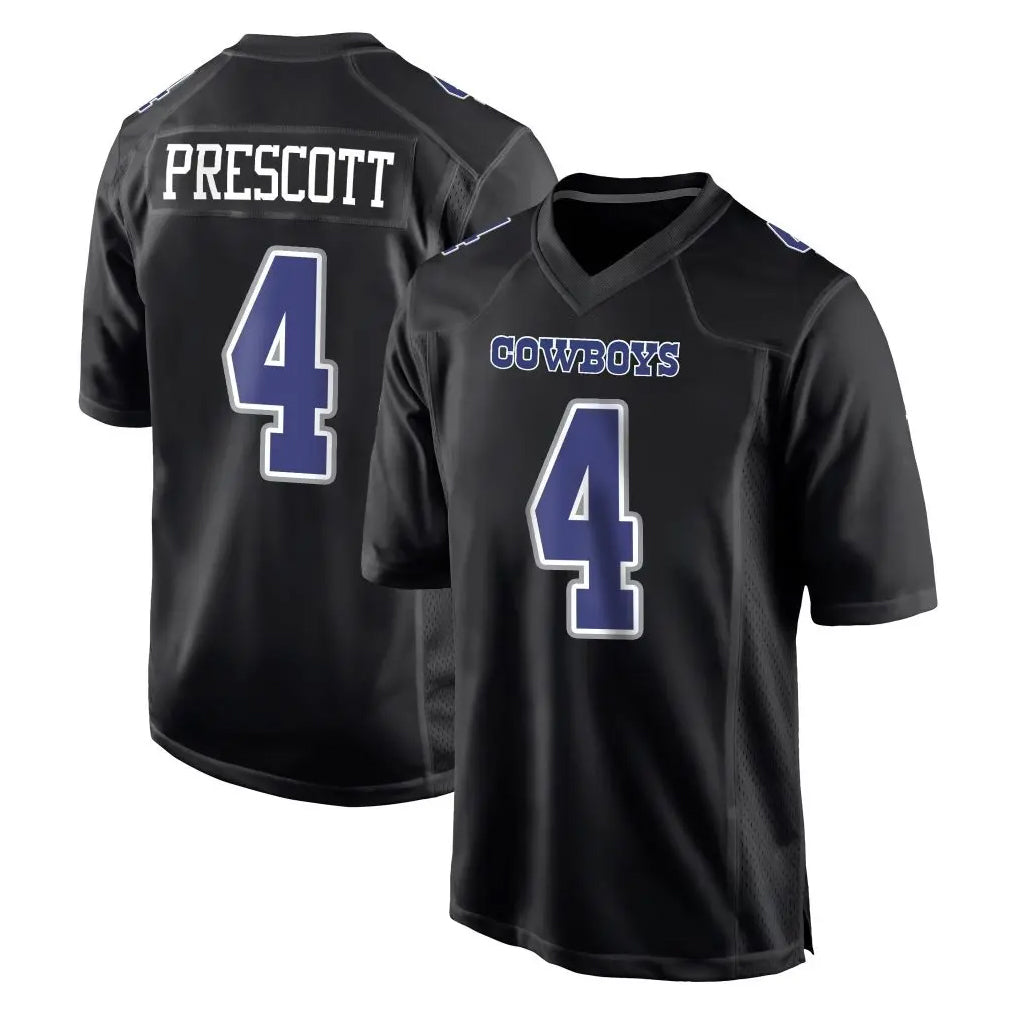 Choea D.Cowboys #4 Dak Prescott Player Carbon Black Fashion Home Game Stitched Jerseys