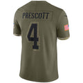 Choea D.Cowboys #4 Dak Prescott Player Olive Salute To Service Limited Stitched Jerseys