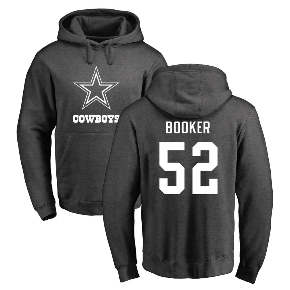 Choea D.Cowboys #52 Tyler Booker Player Ash One Color Pullover Hoodie Limited Stitched Jerseys