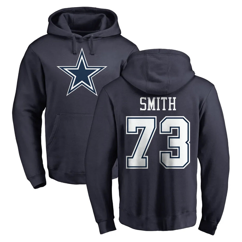 Choea D.Cowboys #73 Tyler Smith Player Navy Pullover Hoodies Limited Stitched Jerseys