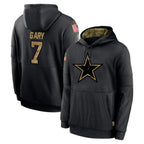 Choea D.Cowboys #7 Rashan Gary Player Black Salute to Service Pullover Hoodies Limited Stitched Jerseys