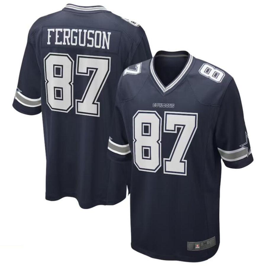 Choea D.Cowboys #87 Jake Ferguson Navy Game Jersey American Stitched  Jerseys