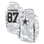 Choea D.Cowboys #87 Jake Ferguson Player Arctic Camo Salute to Service Hoodies Limited Game Stitched Jerseys