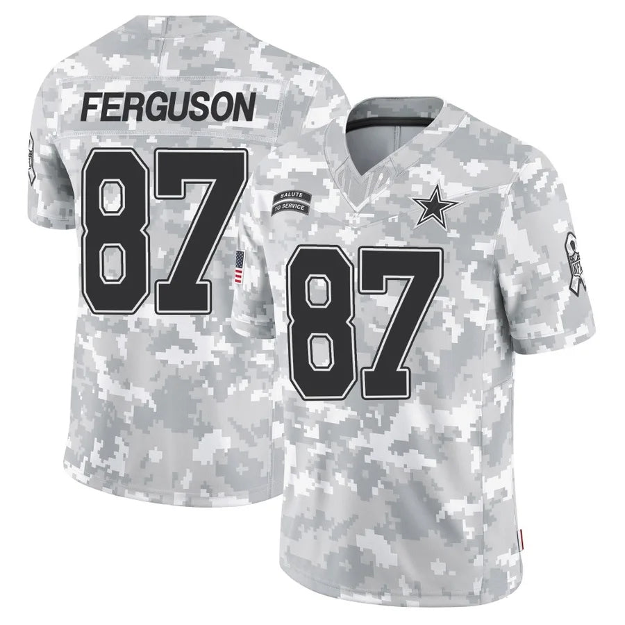 Choea D.Cowboys #87 Jake Ferguson Player Arctic Camo Salute to Service Limited Stitched Jerseys