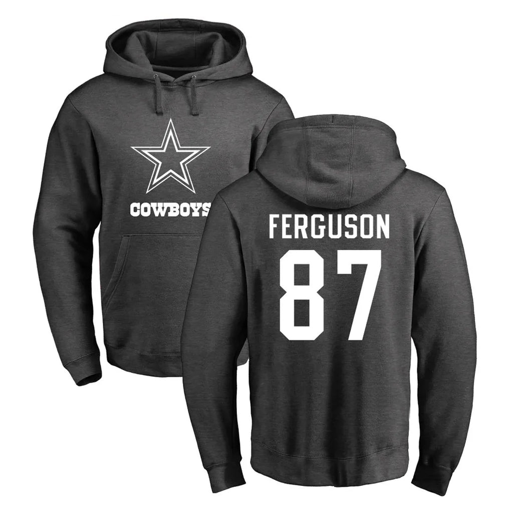 Choea D.Cowboys #87 Jake Ferguson Player Ash One Color Pullover Hoodie Limited Stitched Jerseys