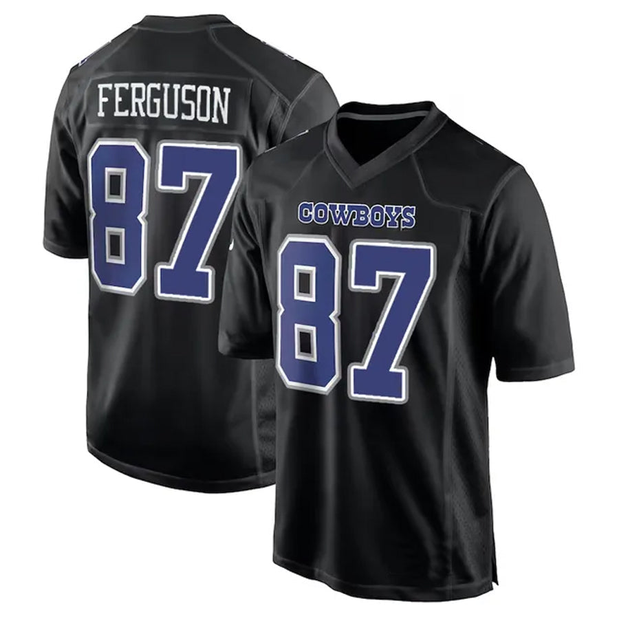 Choea D.Cowboys #87 Jake Ferguson Player Carbon Black Fashion Stitched Jerseys
