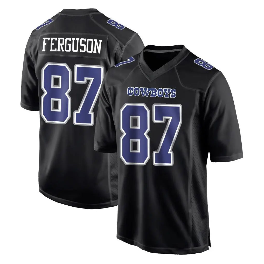 Choea D.Cowboys #87 Jake Ferguson Player Carbon Black Fashion Home Game Stitched Jerseys