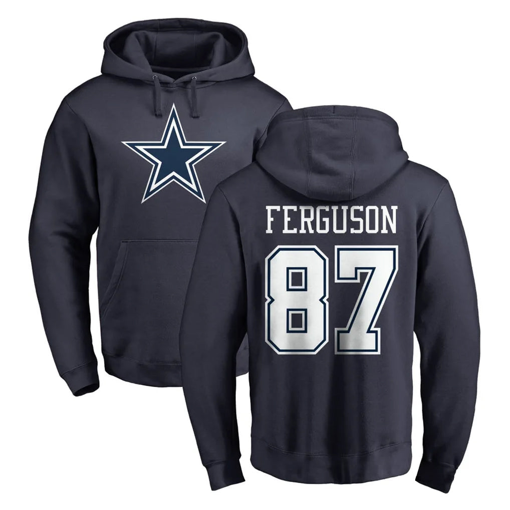 Choea D.Cowboys #87 Jake Ferguson Player Navy Pullover Hoodies Limited Stitched Jerseys