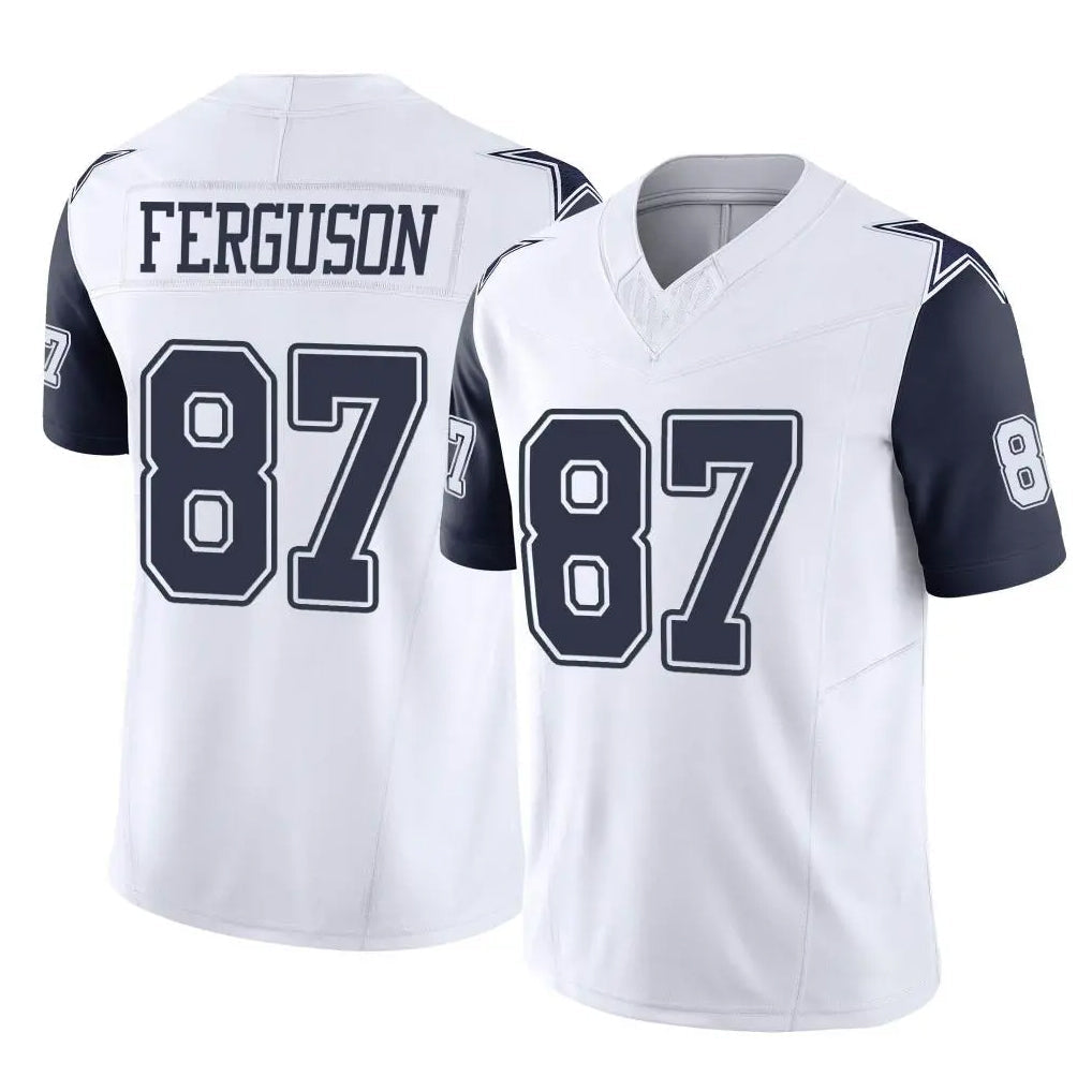 Choea D.Cowboys #87 Jake Ferguson Player White-Navy Limited Vapor F.U.S.E. Home Game Stitched Jerseys