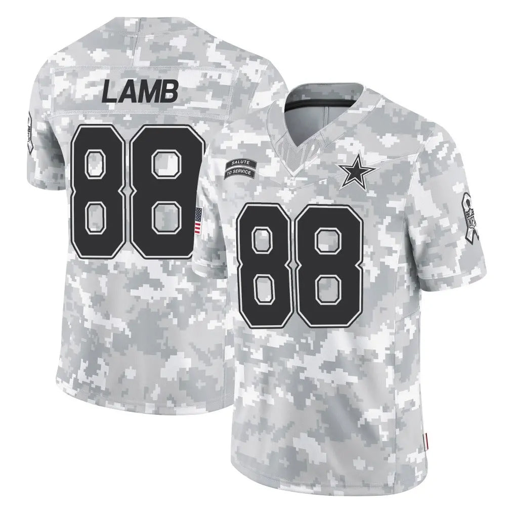 Choea D.Cowboys #88 CeeDee Lamb Player Arctic Camo Salute to Service Limited Home Game Stitched Jerseys