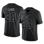 Choea D.Cowboys #88 CeeDee Lamb Player Black Limited Reflective Home Game Stitched Jerseys