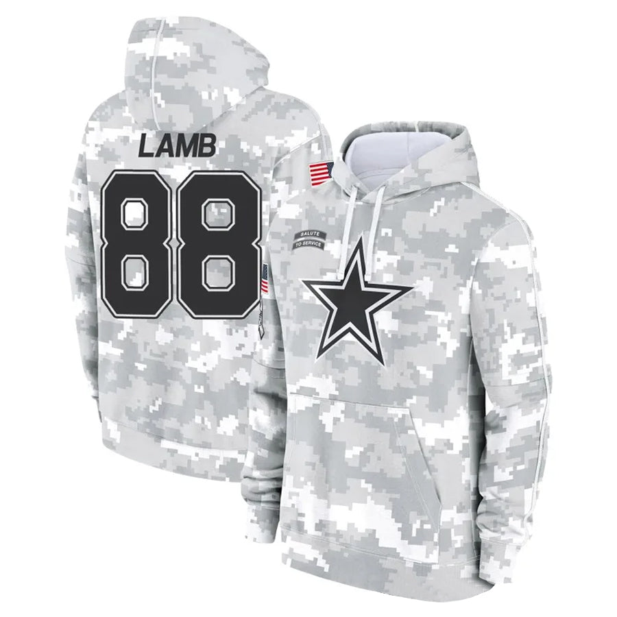 Choea D.Cowboys #88 CeeDee Lamb Player Salute to Service Hoodies Game Stitched Jerseys