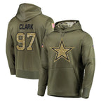 Choea D.Cowboys #97 Kenny Clark Player Olive Salute to Service Pullover Hoodies Home Game Stitched Jerseys