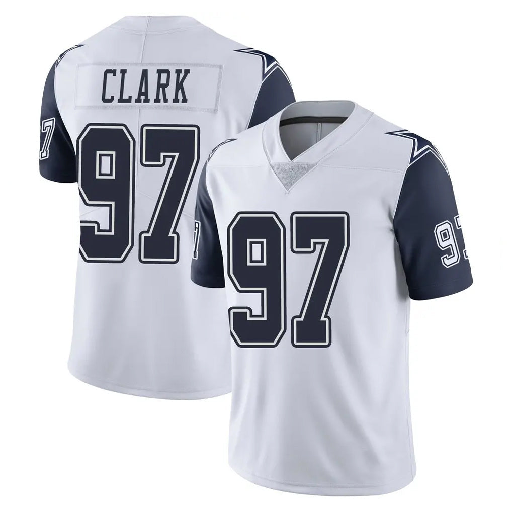 Choea D.Cowboys #97 Kenny Clark Player White-Navy Limited Color Rush Vapor Untouchable Home Game Stitched Jerseys