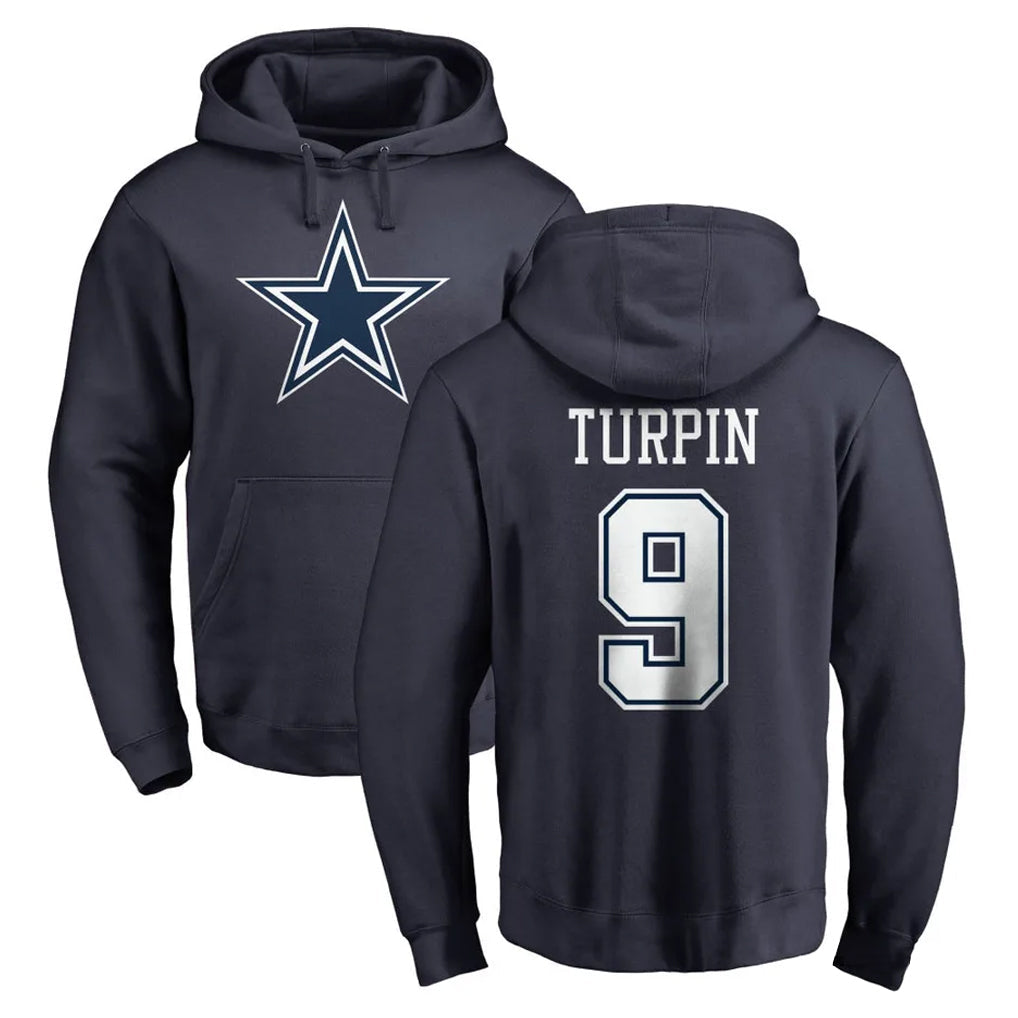 Choea D.Cowboys #9 KaVontae Turpin Player Navy Pullover Hoodies Limited Stitched Jerseys