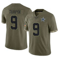 Choea D.Cowboys #9 KaVontae Turpin Player Olive Salute to Service Limited Game Stitched Jerseys
