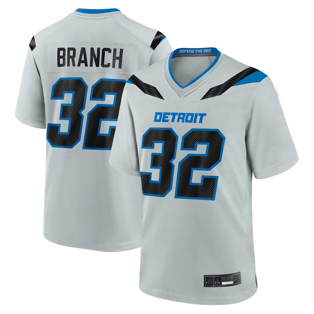Choea D.Lions #32 Brian Branch Silver 2026 Rivalries Collection Game Stitched Jerseys