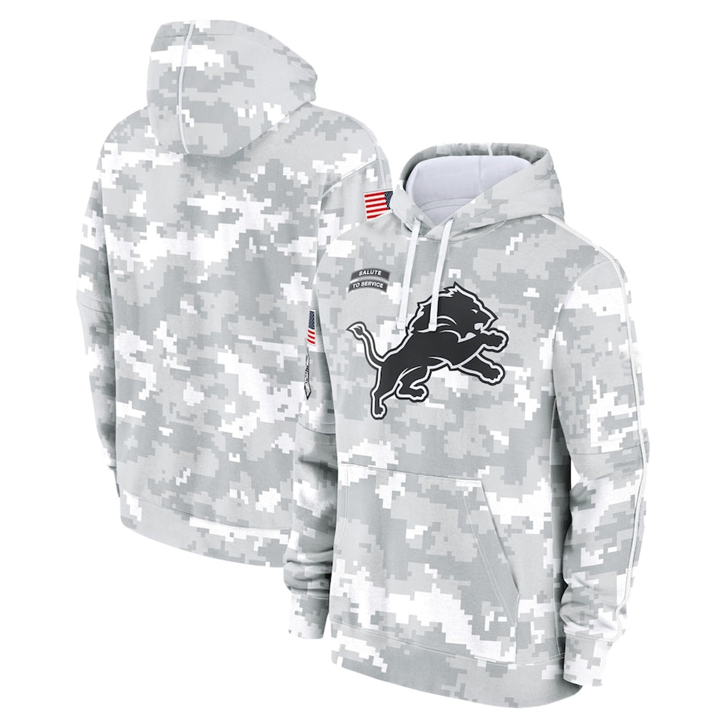 Choea D.Lions Arctic Camo Salute to Service Hoodies Limited Game Blank Player Stitched Jerseys