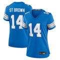 Choea D.Lions Home Game Stitched Jerseys - Blue - #14 Amon-Ra St. Brown Player
