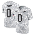 Choea D.Lions #0 Jahmyr Gibbs Player Arctic Camo Salute To Service Limited Stitched Jerseys
