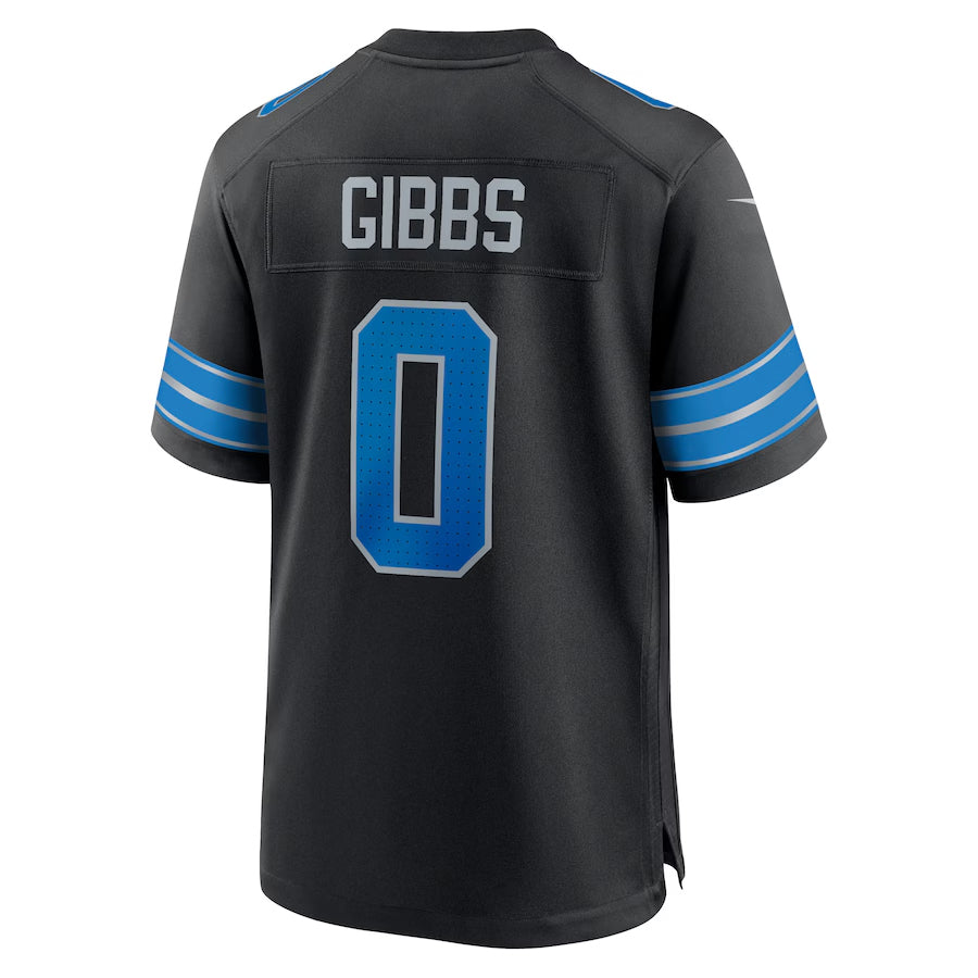 Choea D.Lions #0 Jahmyr Gibbs Player Black Alternate Game Stitched Jerseys