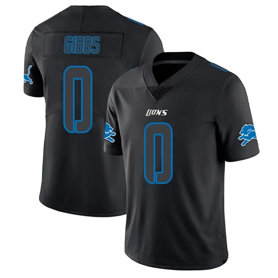Choea D.Lions #0 Jahmyr Gibbs Player Black Limited Fashion Stitched Jerseys