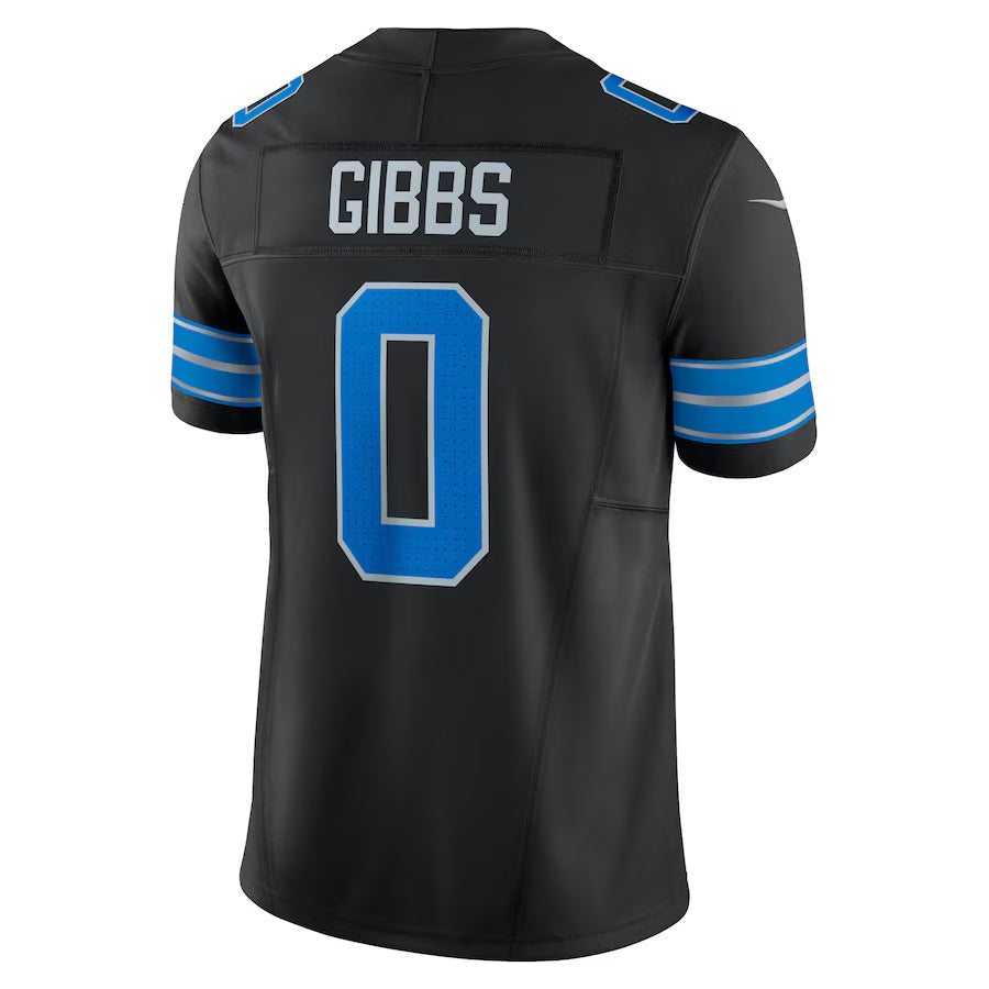 Choea D.Lions #0 Jahmyr Gibbs Player Black Vapor F.U.S.E. Limited Game Stitched Jerseys