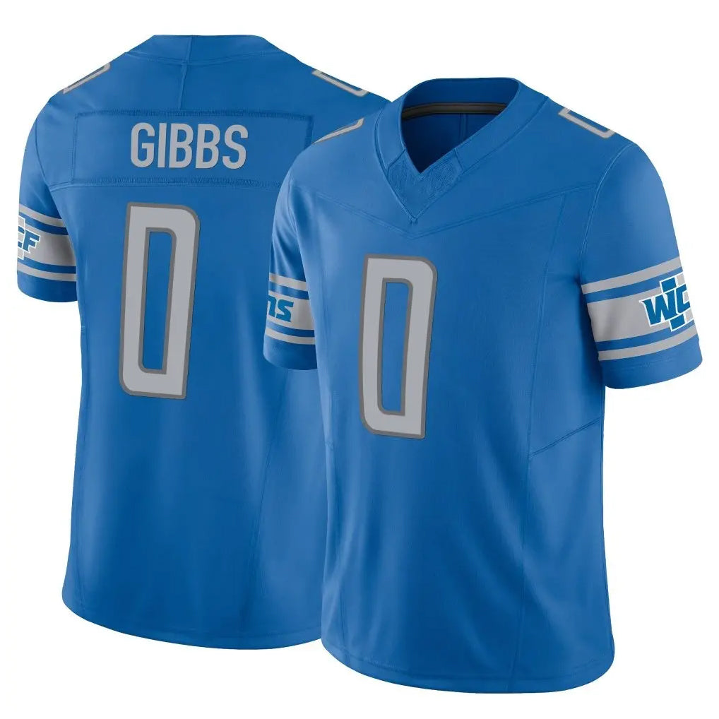 Choea D.Lions #0 Jahmyr Gibbs Player Blue Vapor F.U.S.E. Limited Home Game Stitched Jerseys