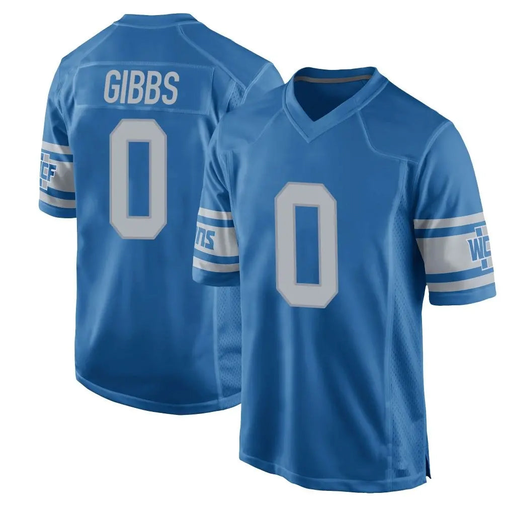 Choea D.Lions #0 Jahmyr Gibbs Player Blue Vapor Untouchable Throwback Game Stitched Jerseys