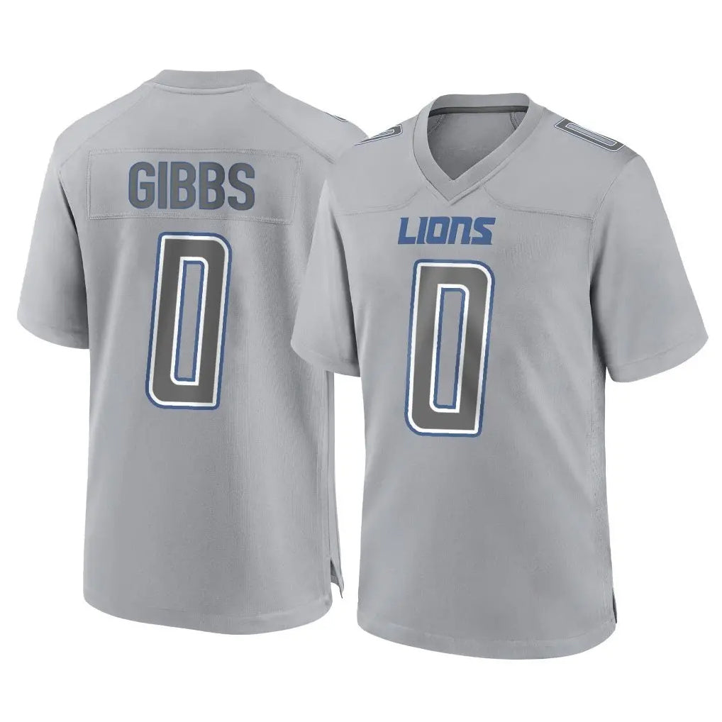 Choea D.Lions #0 Jahmyr Gibbs Player Gray Atmosphere Fashion Home Game Stitched Jerseys