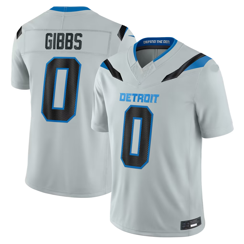 Choea D.Lions #0 Jahmyr Gibbs Silver 2026 Rivalries Collection Limited Stitched Jerseys