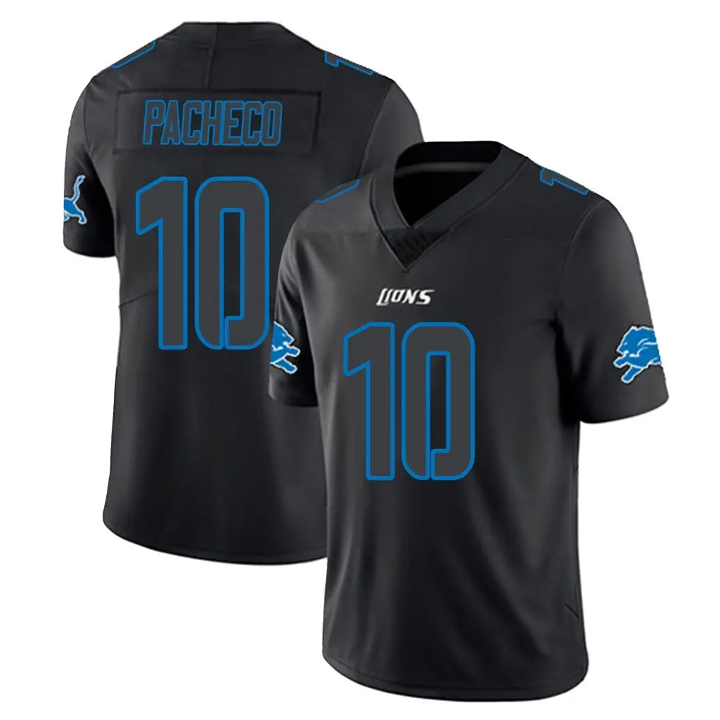 Choea D.Lions #10 Isiah Pacheco Player Black Impact Limited Home Game Stitched Jerseys