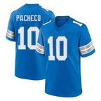 Choea D.Lions #10 Isiah Pacheco Player Blue Alternate Home Game Stitched Jerseys