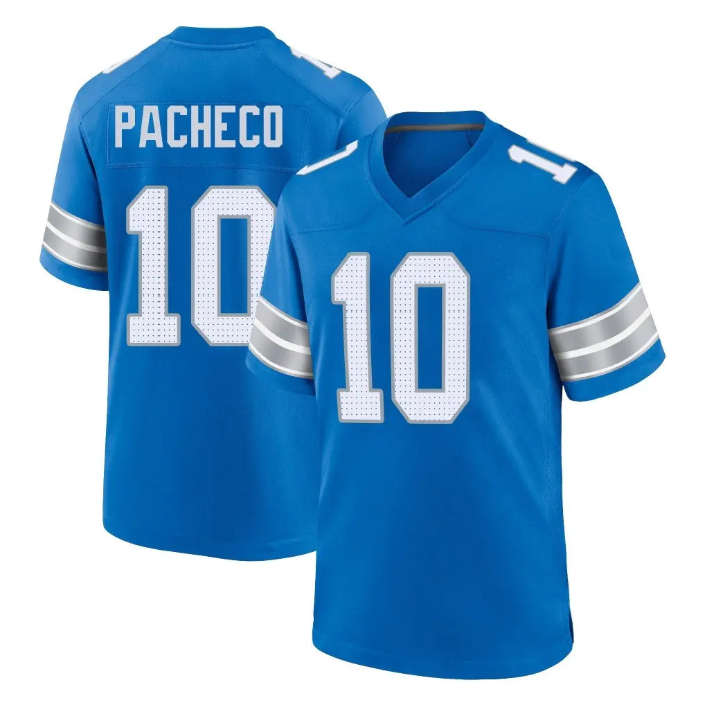 Choea D.Lions #10 Isiah Pacheco Player Blue Alternate Home Game Stitched Jerseys