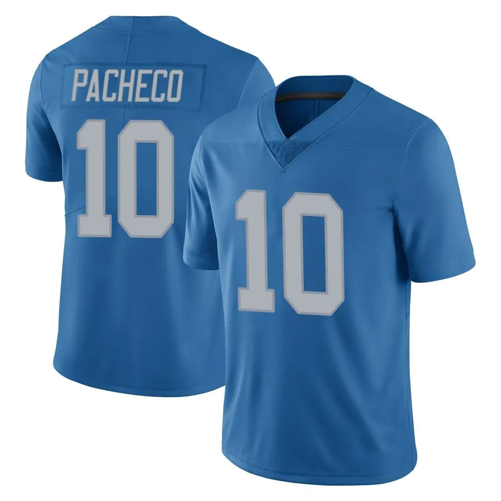 Choea D.Lions #10 Isiah Pacheco Player Blue Limited Throwback Vapor Untouchable Stitched Jerseys